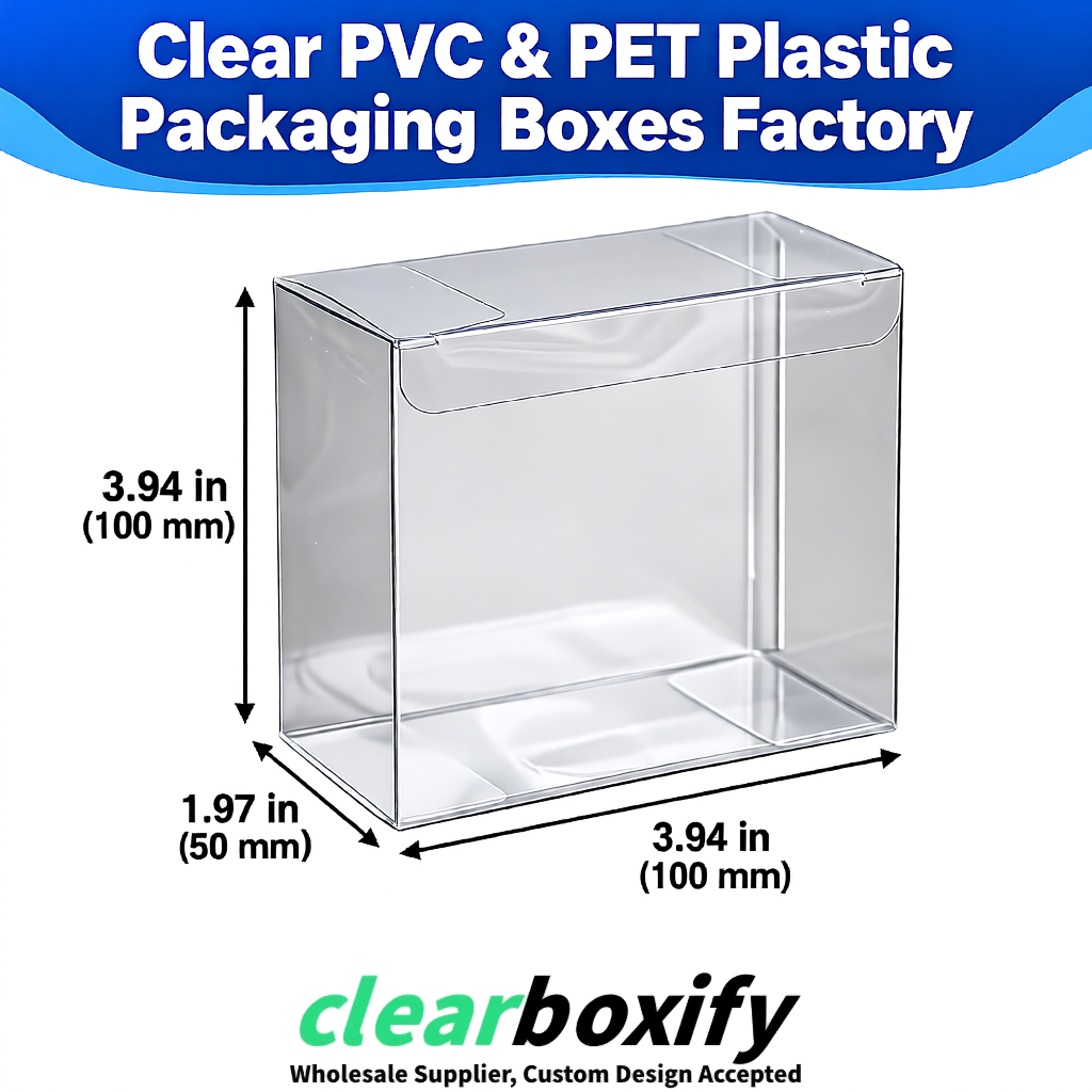 Wholesale Silver Clear PVC & PET Boxes 90x90x90mm 100x100x30/50/100mm