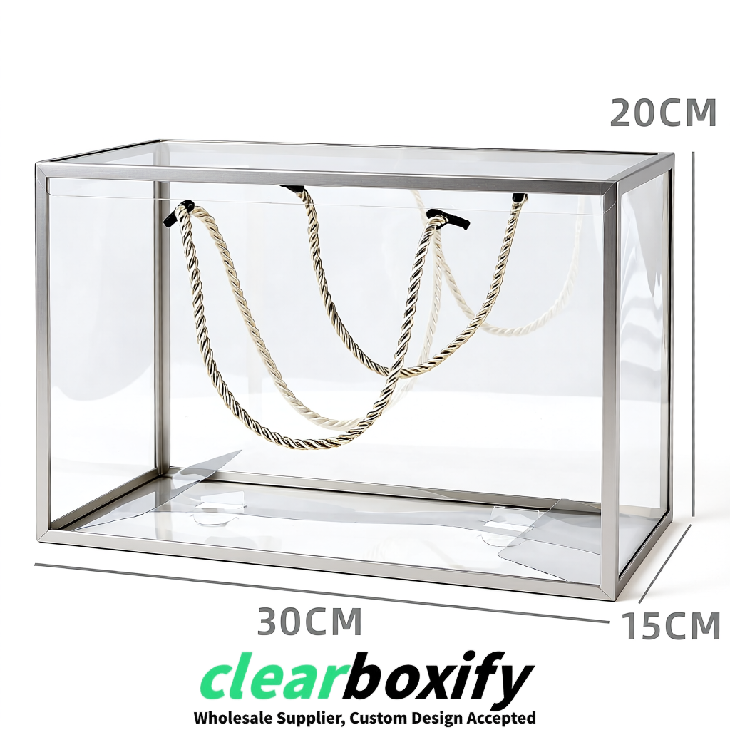 Silver Private Label Clear PVC, PP, PET Tote Bags & Handbags Wholesale