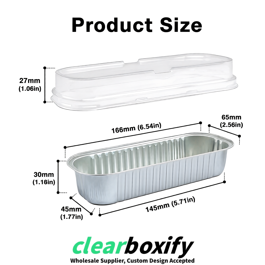 Silver Mini Loaf Pans with Clear Lids 6.8oz Rectangular Aluminum Foil Baking Pans Supplier