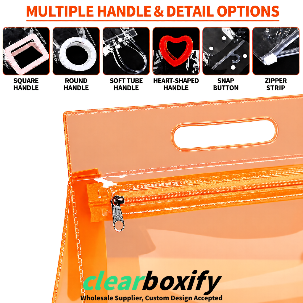 Tangerine EVA/PVC Cosmetic Bags | OEM/ODM Clear Zipper Makeup Pouches