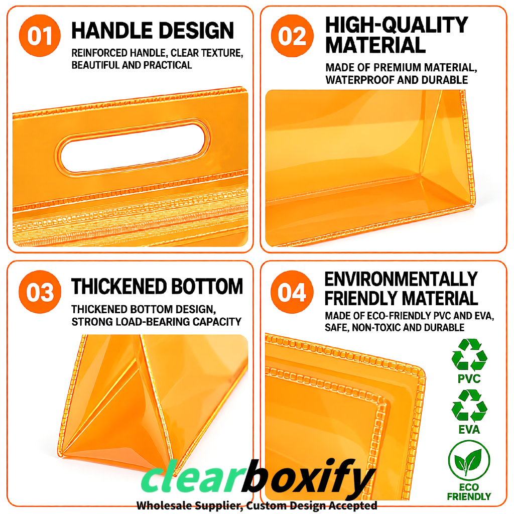Tangerine EVA/PVC Cosmetic Bags | OEM/ODM Clear Zipper Makeup Pouches Tangerine EVA/PVC Cosmetic Bags | OEM/ODM Clear Zipper Makeup Pouches