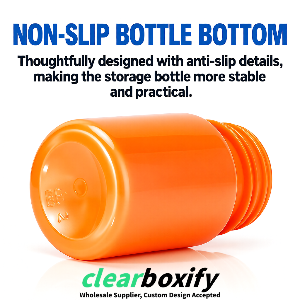 80ml Tangerine Plastic Supplement Bottle for Capsules & Pills, TCM & Softgels