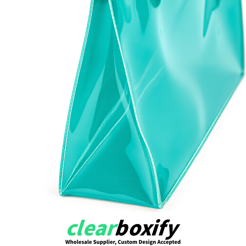 Teal EVA/PVC Cosmetic Bags | OEM/ODM Clear Zipper Makeup Pouches