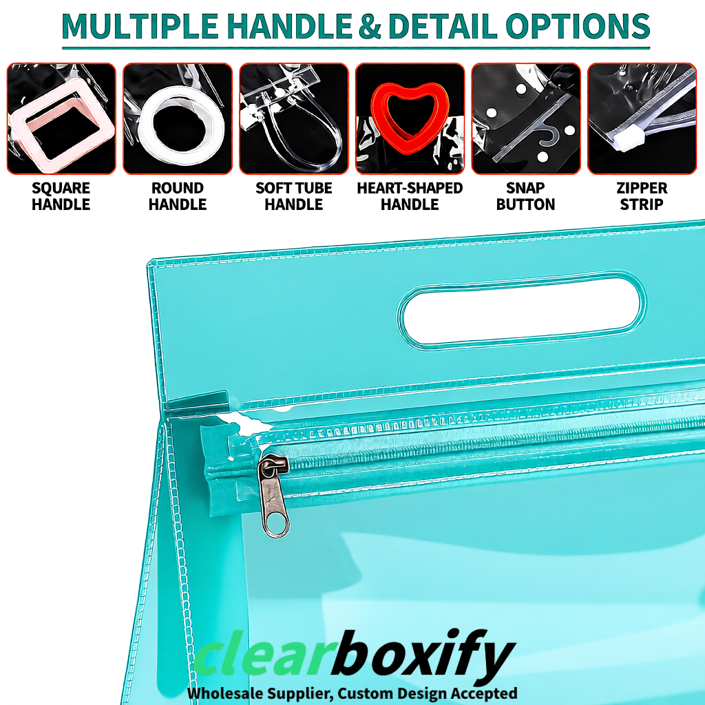 Teal EVA/PVC Cosmetic Bags | OEM/ODM Clear Zipper Makeup Pouches Teal EVA/PVC Cosmetic Bags | OEM/ODM Clear Zipper Makeup Pouches