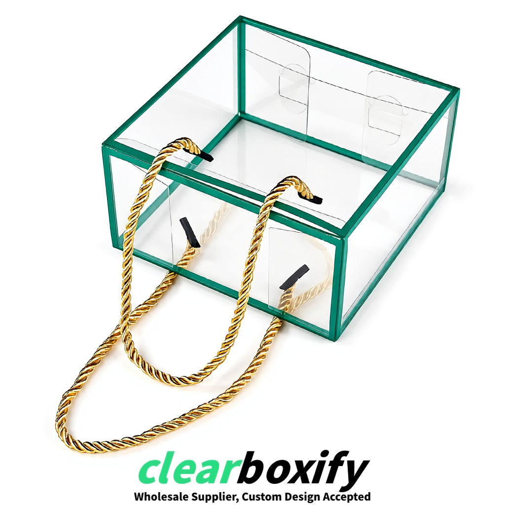 Teal Private Label Clear PVC, PP, PET Tote Bags & Handbags Wholesale