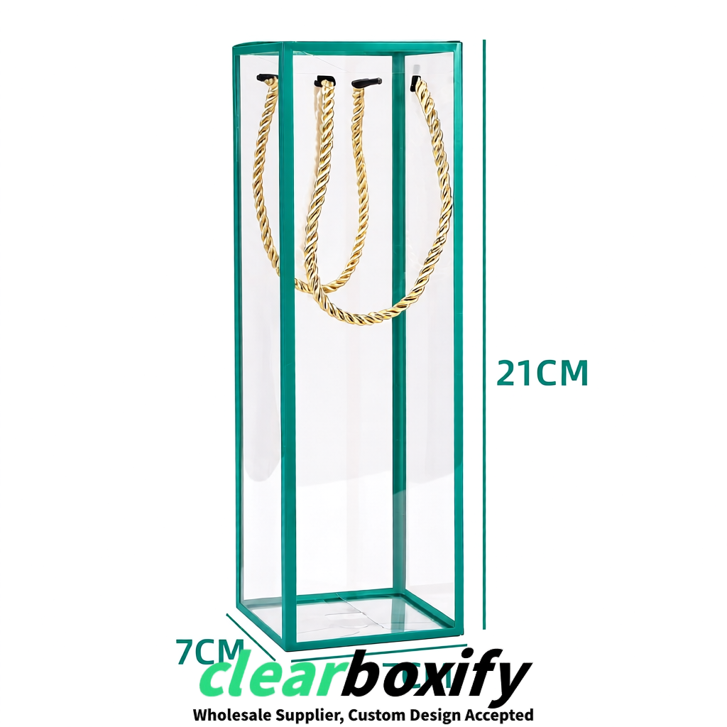 Teal Private Label Clear PVC, PP, PET Tote Bags & Handbags Wholesale