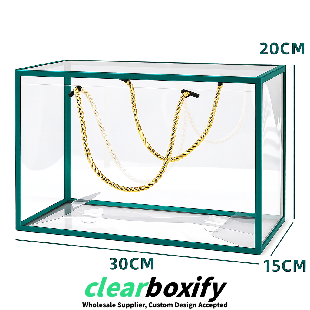 Teal Private Label Clear PVC, PP, PET Tote Bags & Handbags Wholesale