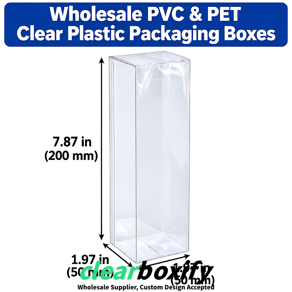 Transparent Wholesale Clear PVC & PET Boxes 50x50x120/150/200mm 60x60x60/120 mm