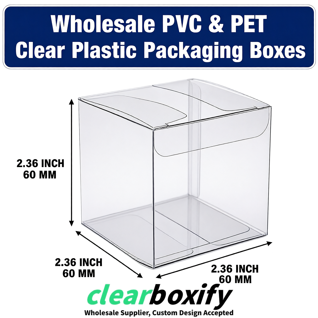 Transparent Wholesale Clear PVC & PET Boxes 50x50x120/150/200mm 60x60x60/120 mm