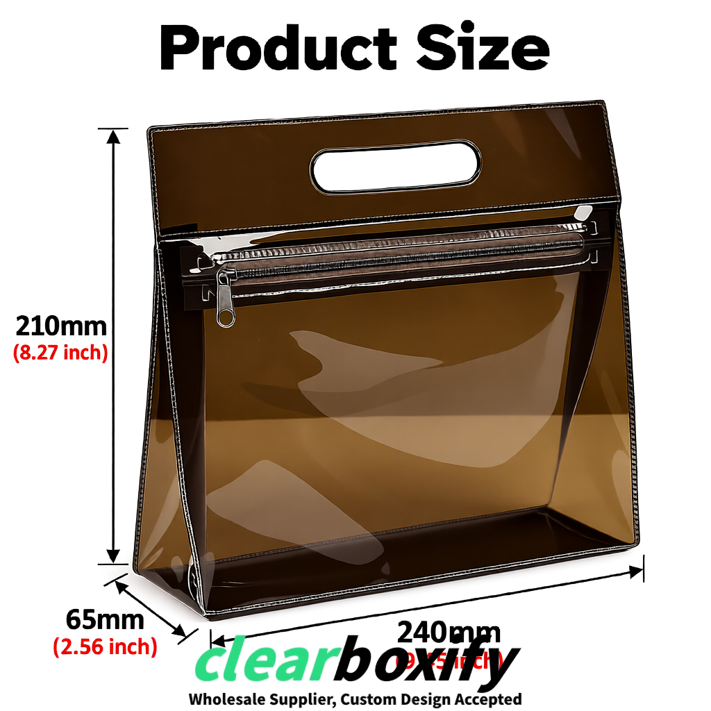 Umber EVA/PVC Cosmetic Bags | OEM/ODM Clear Zipper Makeup Pouches