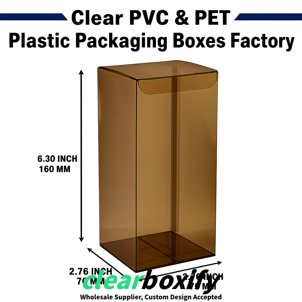 Umber PPWR-ready PVC & PET Clear Boxes 80x80x80/120/140/190mm 70x70x160 mm Factory