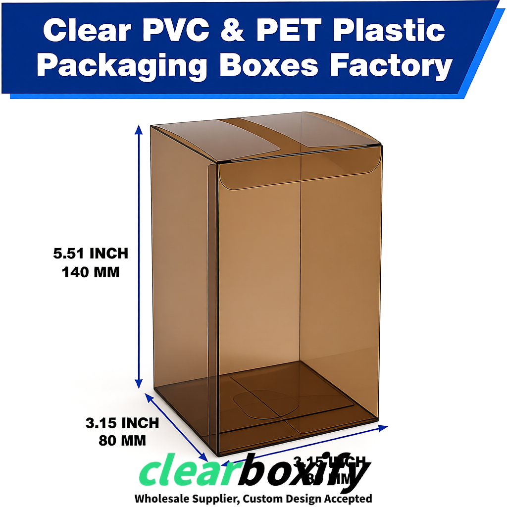 Umber PPWR-ready PVC & PET Clear Boxes 80x80x80/120/140/190mm 70x70x160 mm Factory