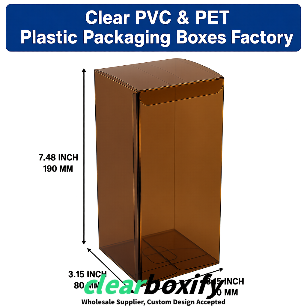 Umber PPWR-ready PVC & PET Clear Boxes 80x80x80/120/140/190mm 70x70x160 mm Factory