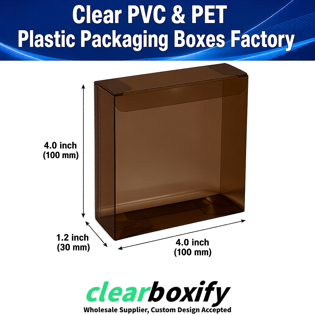 Wholesale Umber Clear PVC & PET Boxes 90x90x90mm 100x100x30/50/100mm