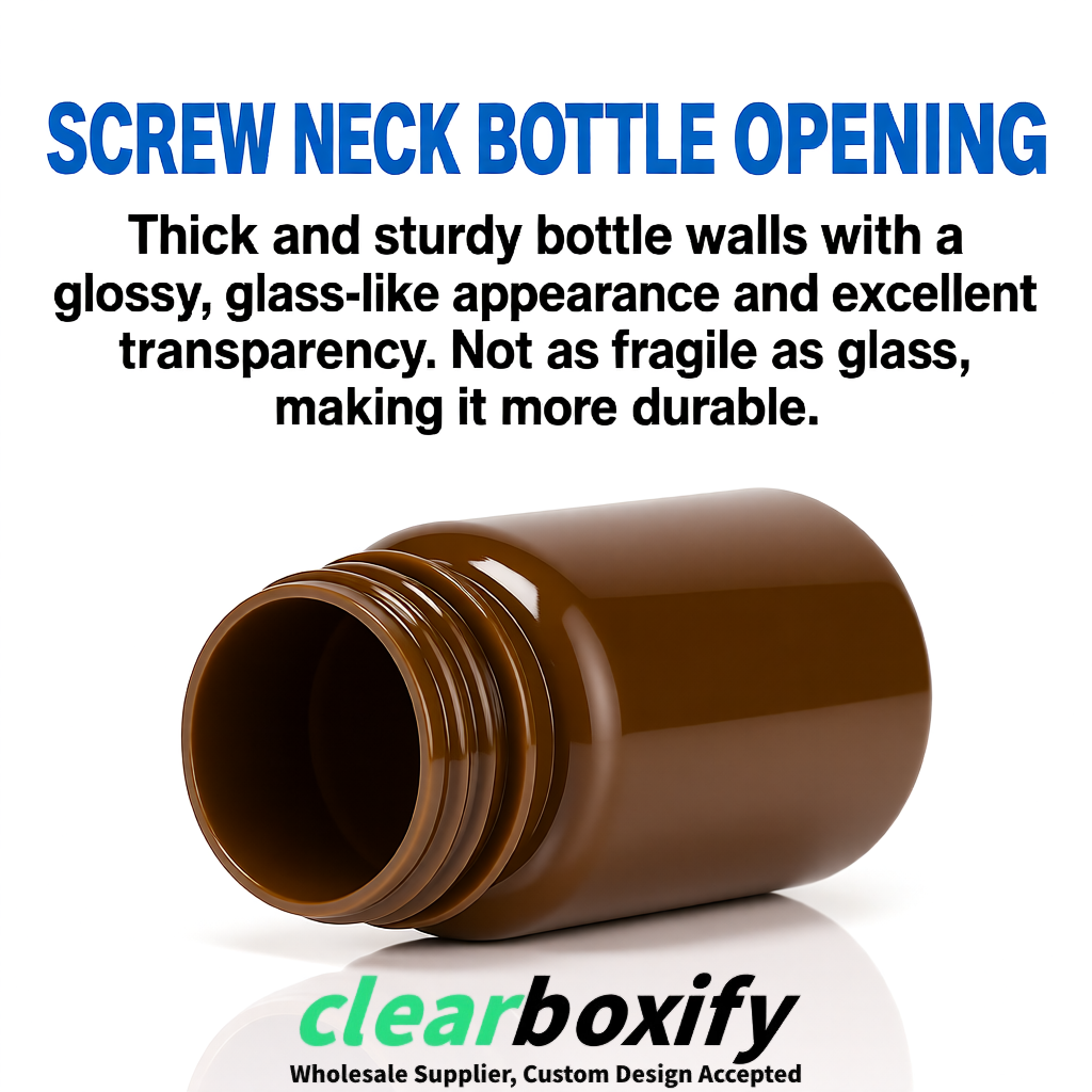 80ml Umber Plastic Supplement Bottle for Capsules & Pills, TCM & Softgels 80ml Umber Plastic Supplement Bottle for Capsules & Pills, TCM & Softgels