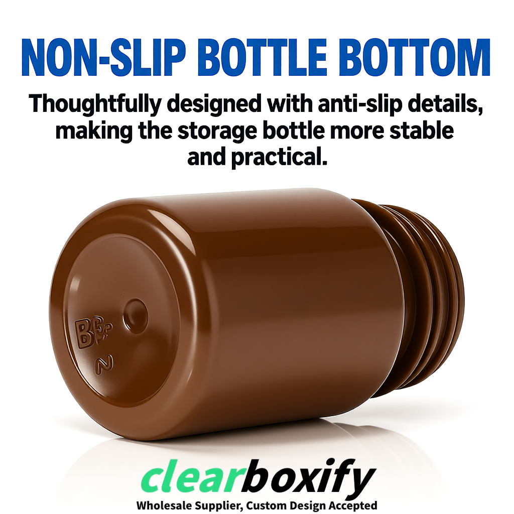 80ml Umber Plastic Supplement Bottle for Capsules & Pills, TCM & Softgels