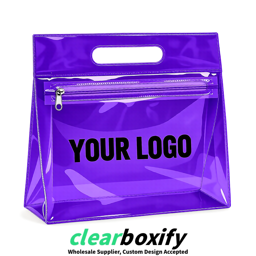 Violet EVA/PVC Cosmetic Bags | OEM/ODM Clear Zipper Makeup Pouches