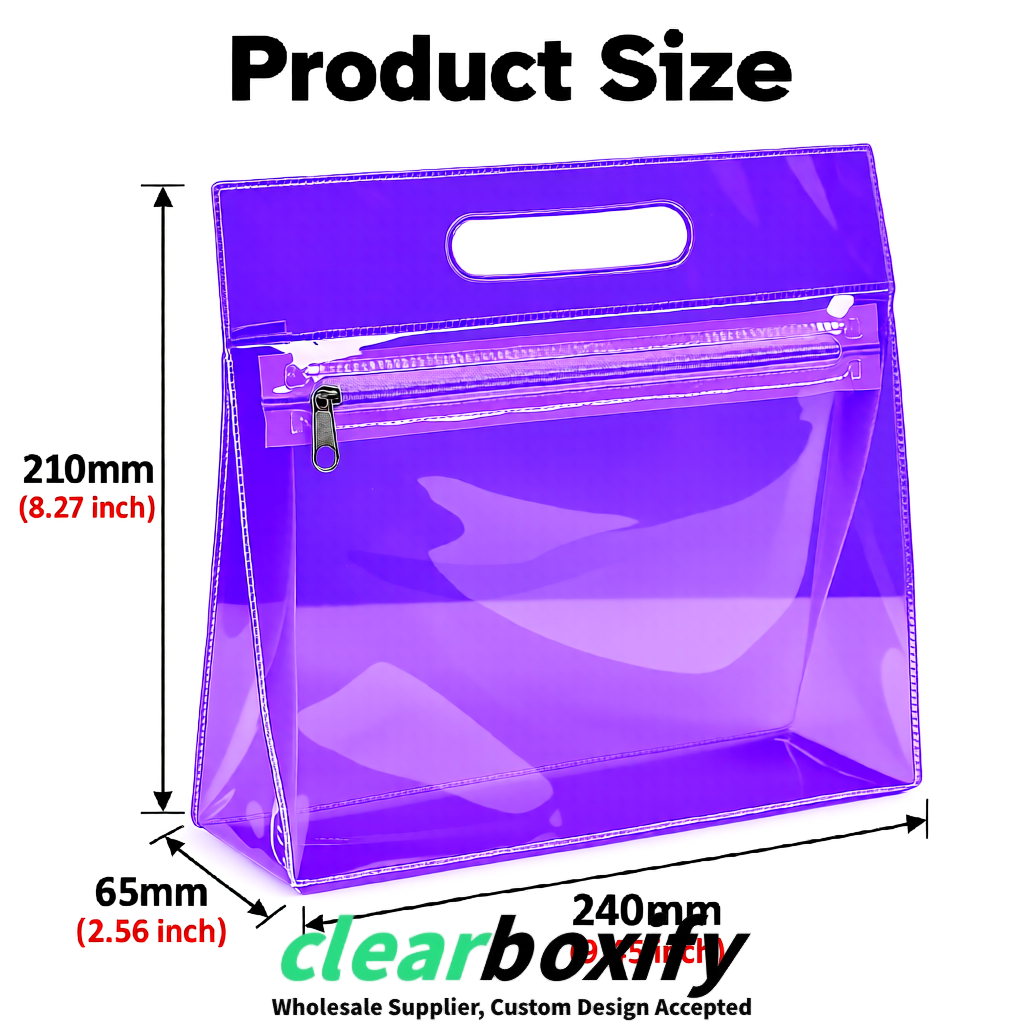 Violet EVA/PVC Cosmetic Bags | OEM/ODM Clear Zipper Makeup Pouches
