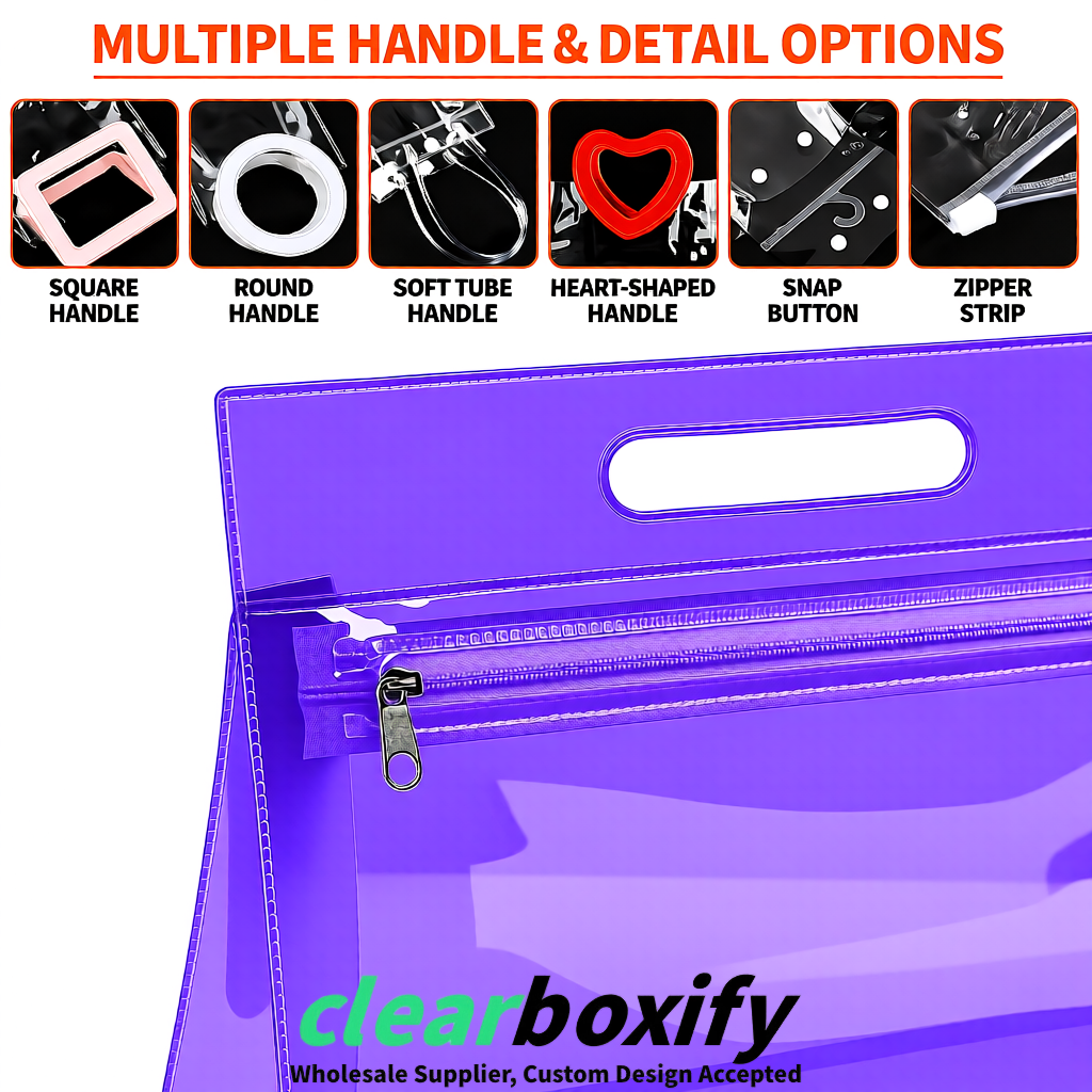 Violet EVA/PVC Cosmetic Bags | OEM/ODM Clear Zipper Makeup Pouches