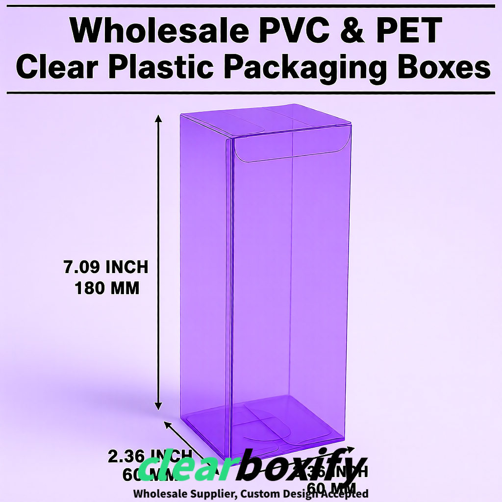 PPWR-Aligned Violet Translucent PVC & PET Boxes 60x60x180mm 76x76x76mm 70x70x70/100/120mm PPWR-Aligned Violet Translucent PVC & PET Boxes 60x60x180mm 76x76x76mm 70x70x70/100/120mm