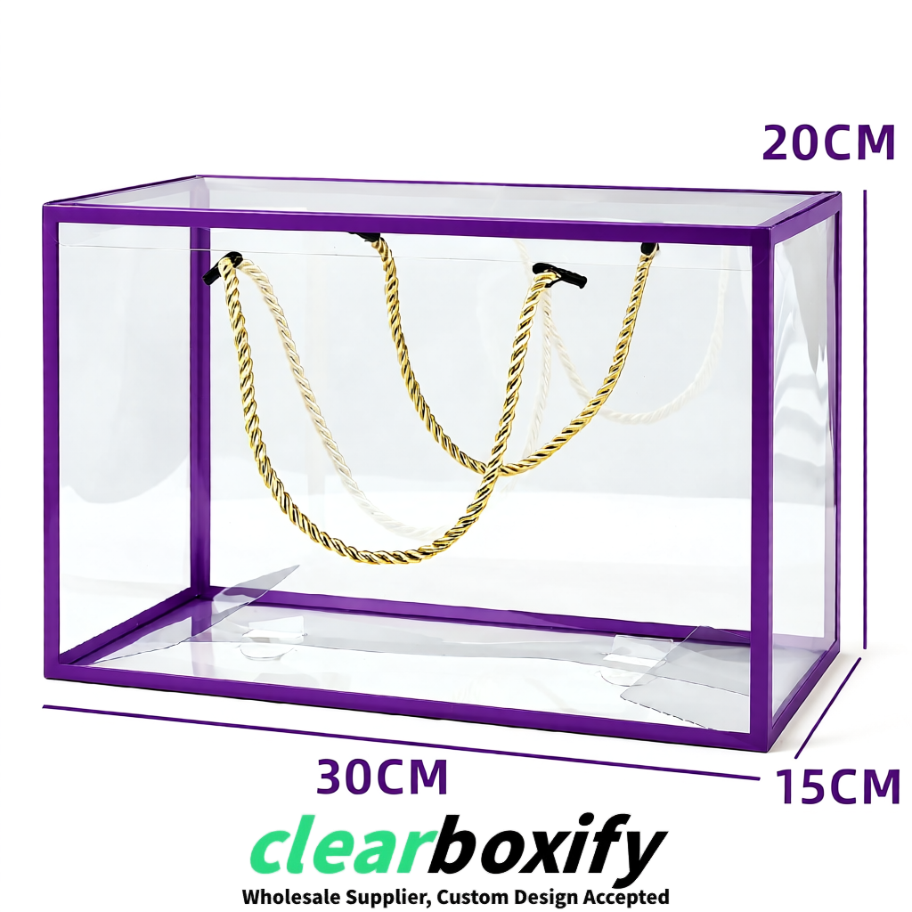 Violet Private Label Clear PVC, PP, PET Tote Bags & Handbags Wholesale
