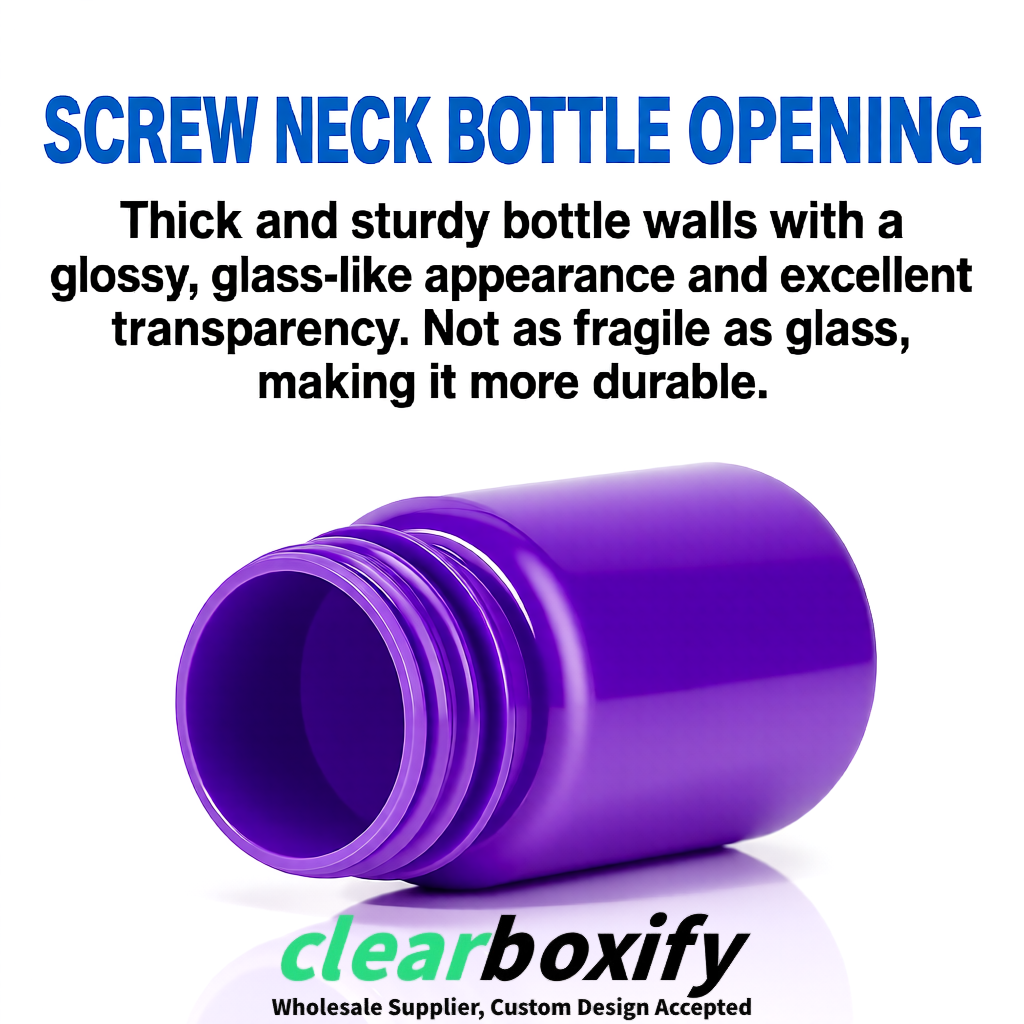 80ml Violet Plastic Supplement Bottle for Capsules & Pills, TCM & Softgels