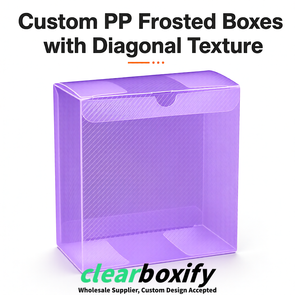 Violet Matte PP Frosted & Diagonal Texture Boxes with Diagonal Texture