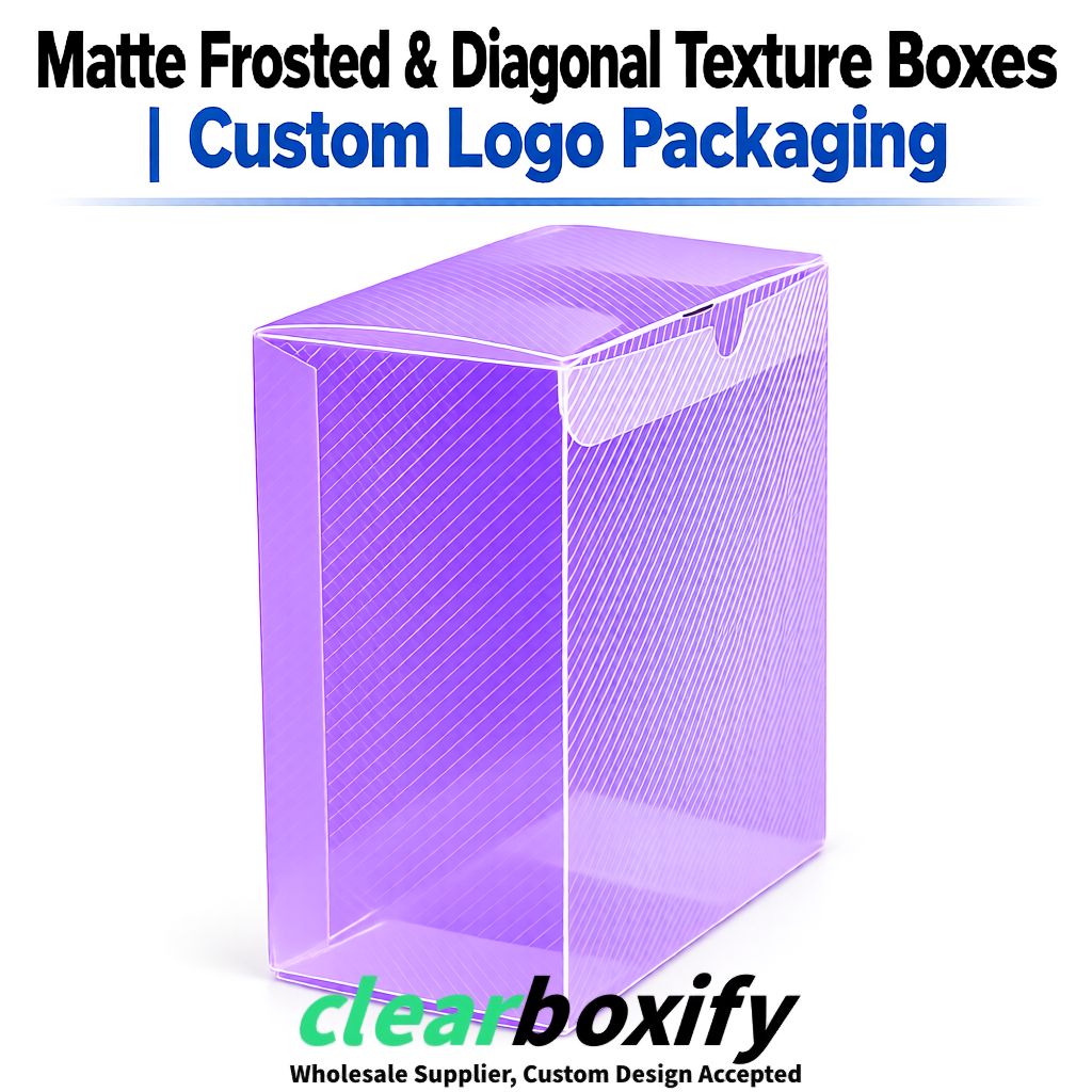 Violet Matte PP Frosted & Diagonal Texture Boxes with Diagonal Texture
