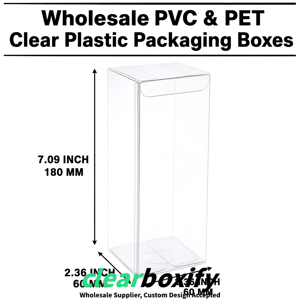 PPWR-Aligned White Translucent PVC & PET Boxes 60x60x180mm 76x76x76mm 70x70x70/100/120mm