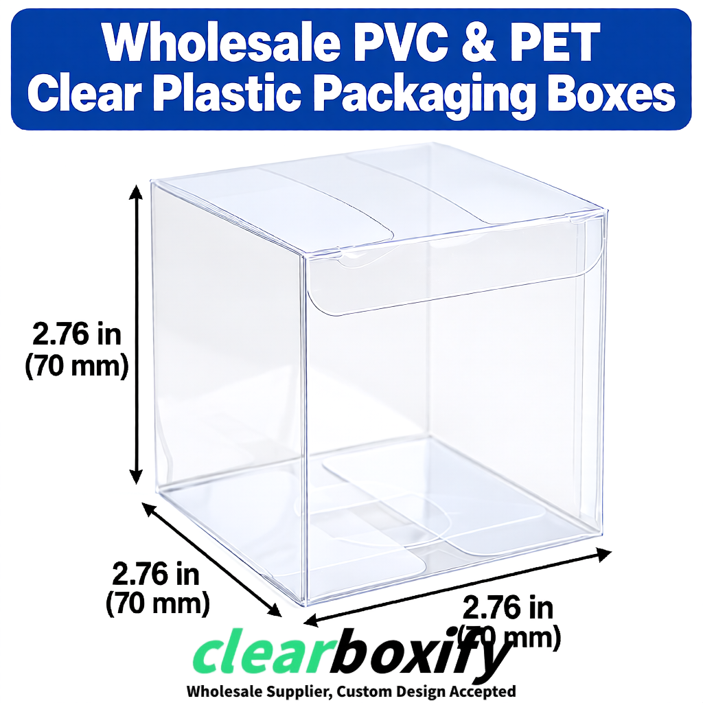 PPWR-Aligned White Translucent PVC & PET Boxes 60x60x180mm 76x76x76mm 70x70x70/100/120mm