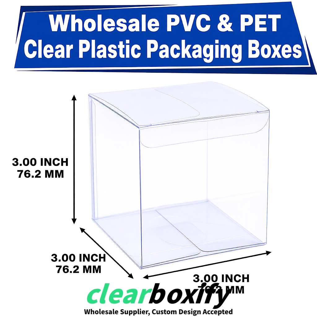 PPWR-Aligned White Translucent PVC & PET Boxes 60x60x180mm 76x76x76mm 70x70x70/100/120mm