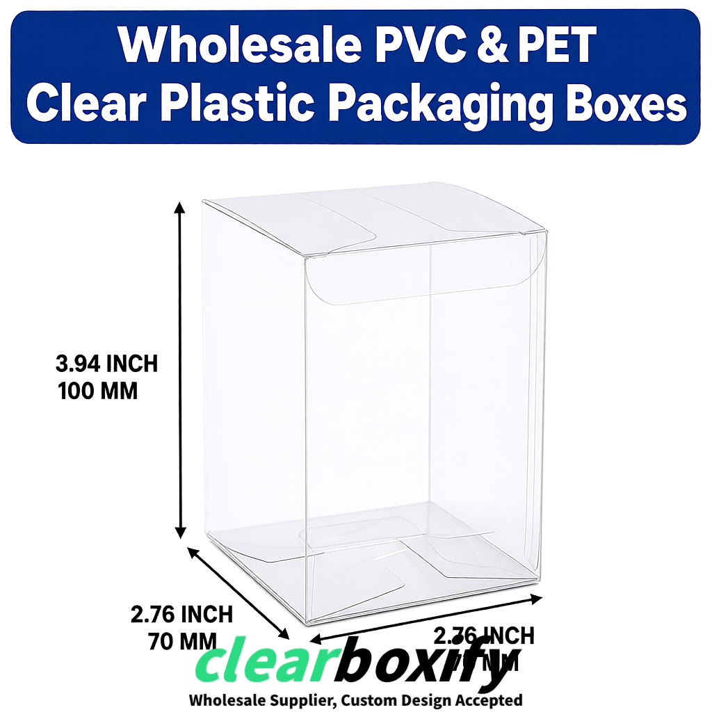 PPWR-Aligned White Translucent PVC & PET Boxes 60x60x180mm 76x76x76mm 70x70x70/100/120mm