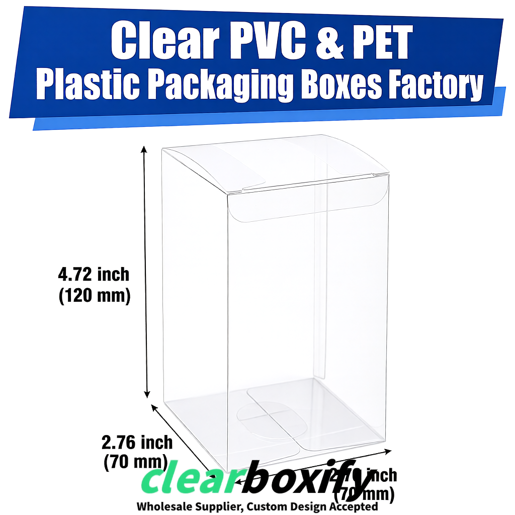 PPWR-Aligned White Translucent PVC & PET Boxes 60x60x180mm 76x76x76mm 70x70x70/100/120mm