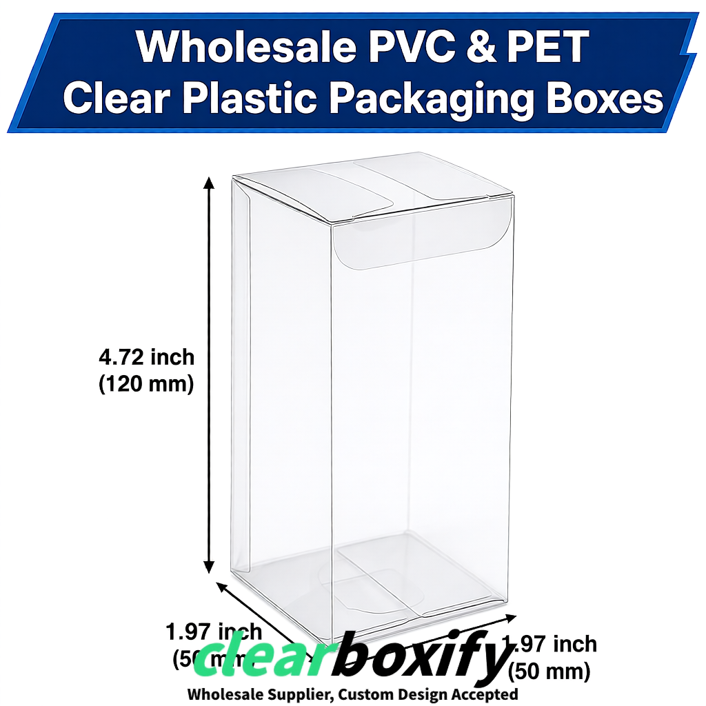 White Wholesale Clear PVC & PET Boxes 50x50x120/150/200mm 60x60x60/120 mm