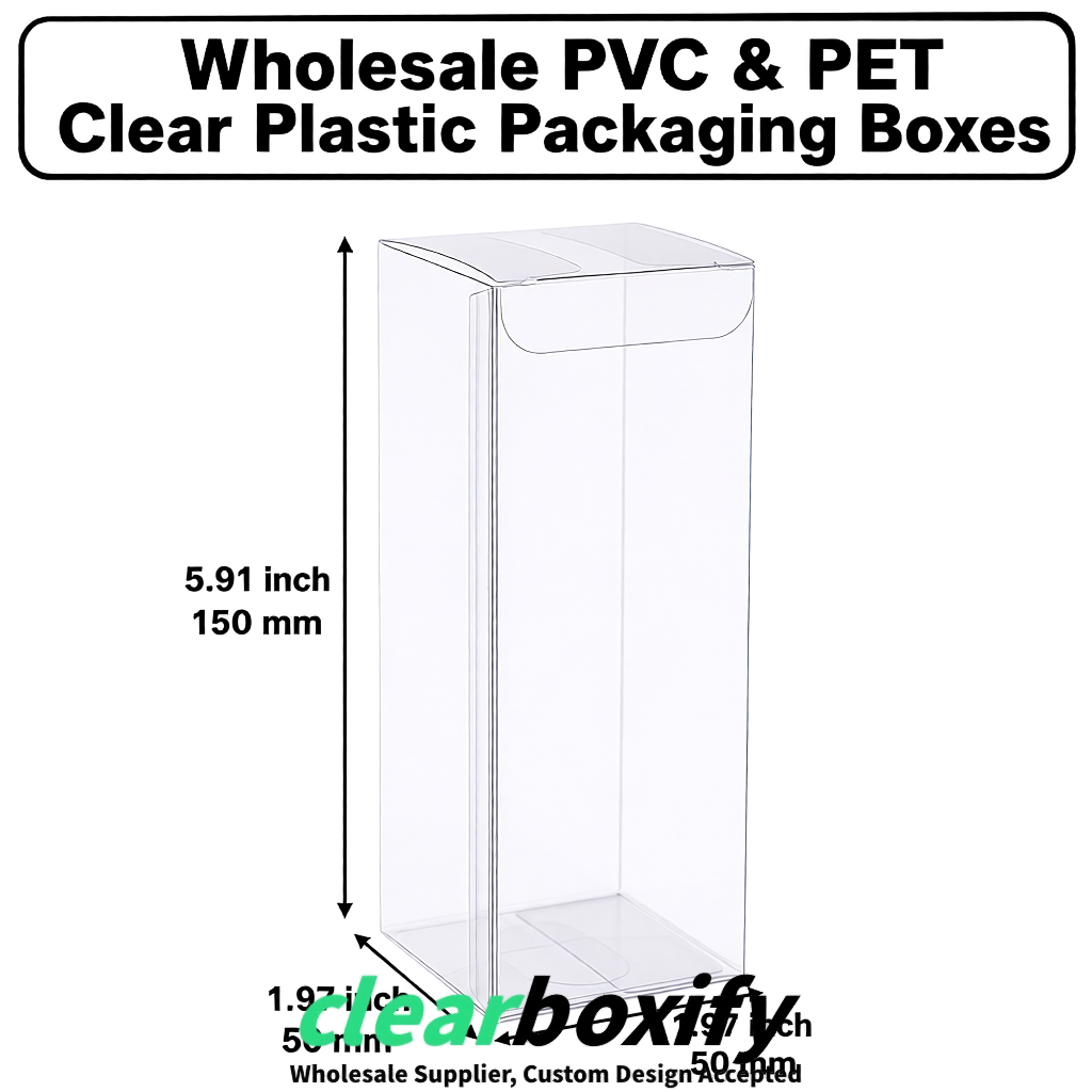 White Wholesale Clear PVC & PET Boxes 50x50x120/150/200mm 60x60x60/120 mm