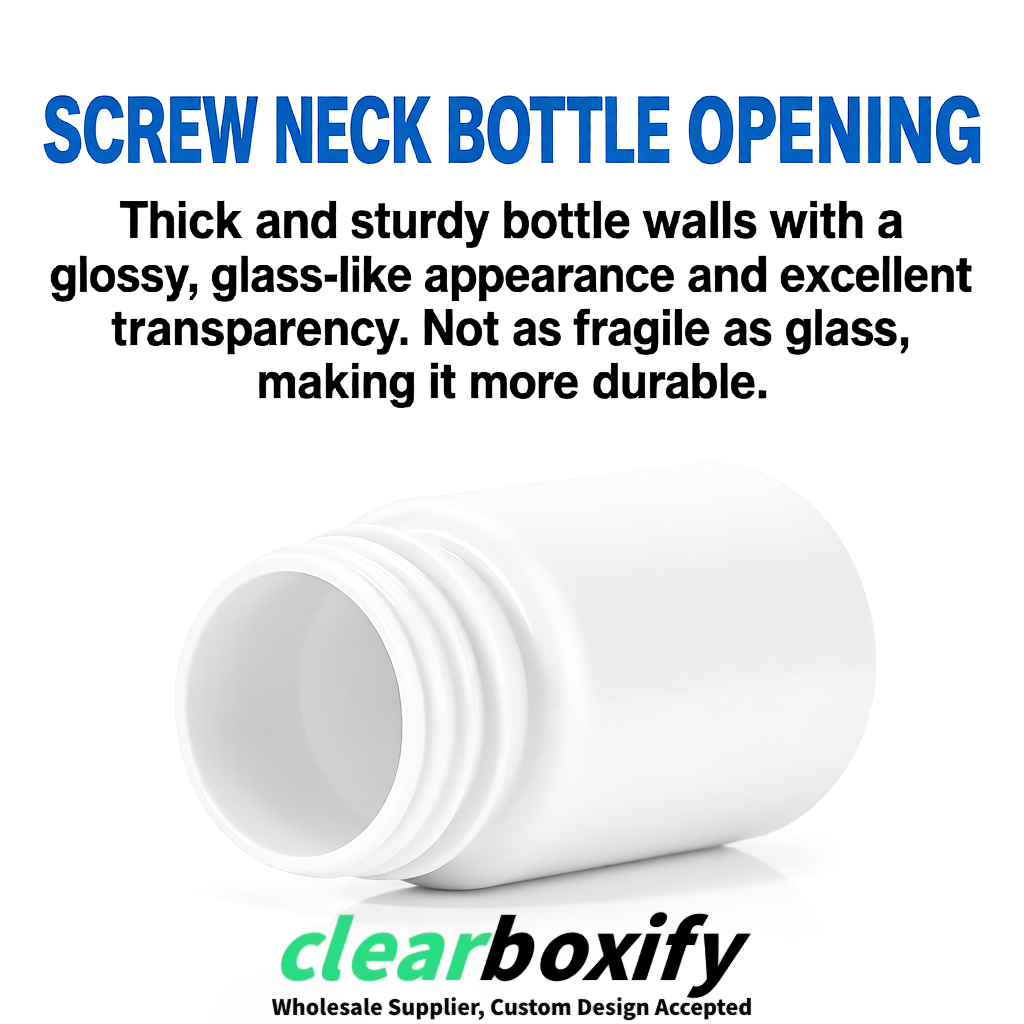 80ml White Plastic Supplement Bottle for Capsules & Pills, TCM & Softgels