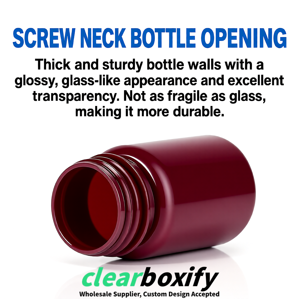 80ml Wine Red Plastic Supplement Bottle for Capsules & Pills, TCM & Softgels