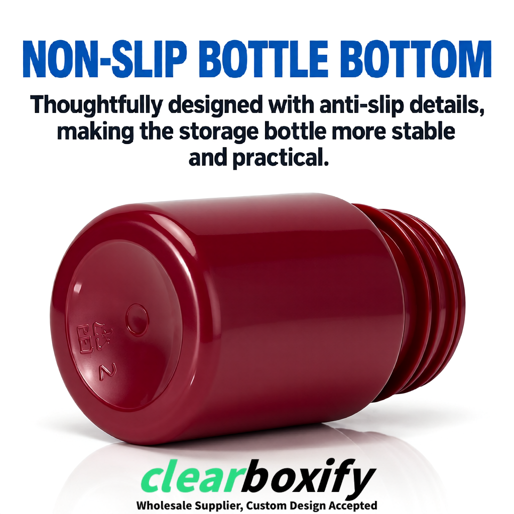 80ml Wine Red Plastic Supplement Bottle for Capsules & Pills, TCM & Softgels