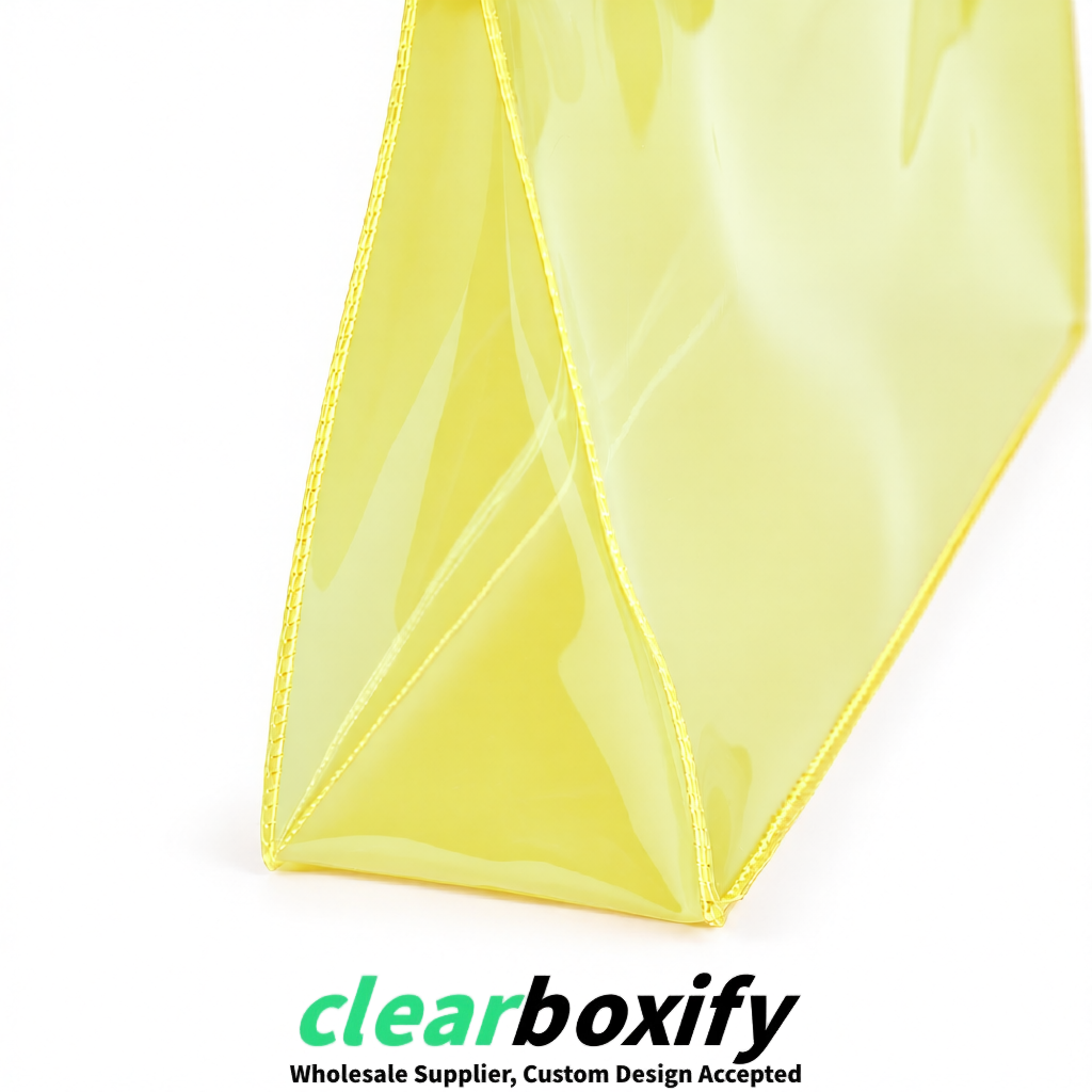Yellow EVA/PVC Cosmetic Bags | OEM/ODM Clear Zipper Makeup Pouches