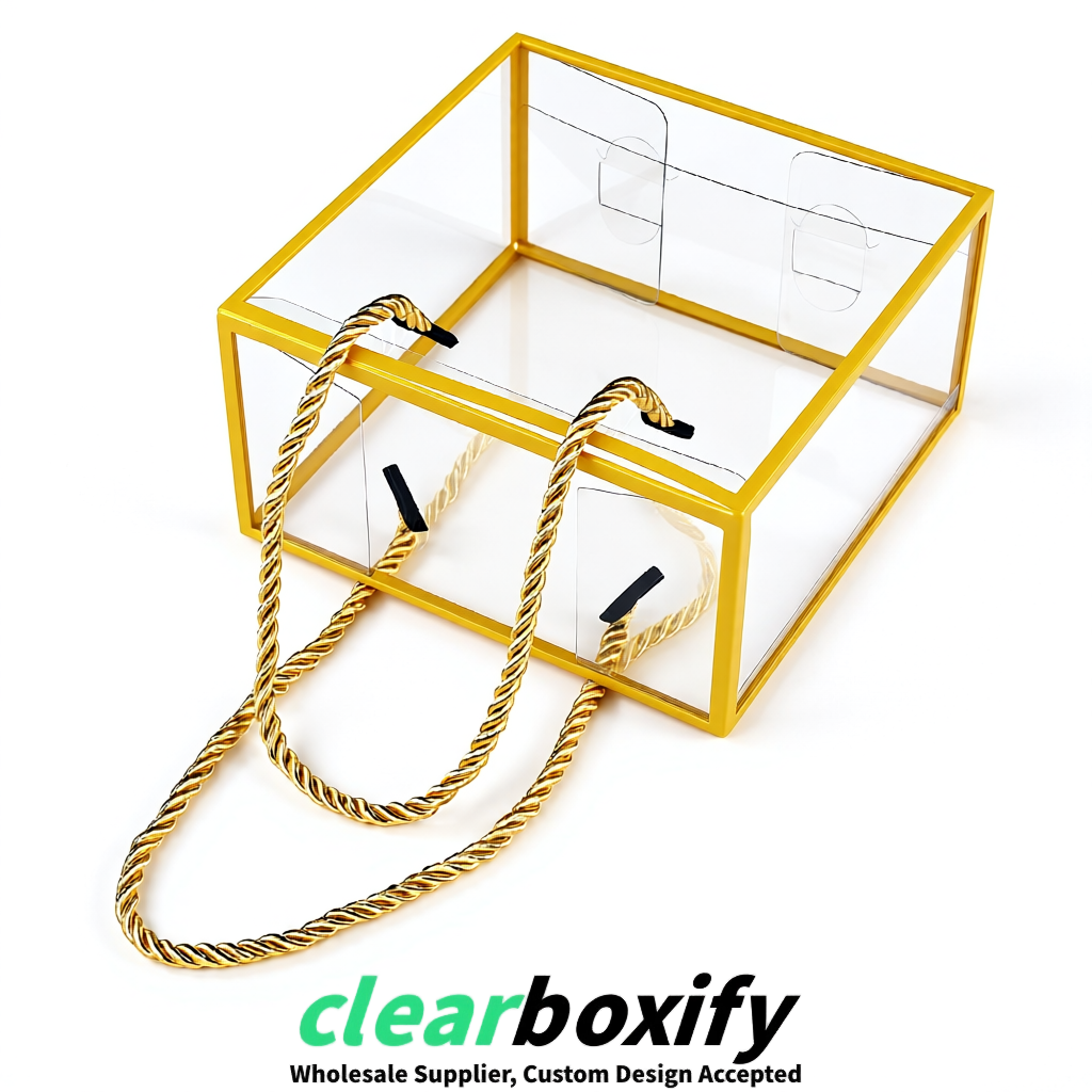 Yellow Private Label Clear PVC, PP, PET Tote Bags & Handbags Wholesale