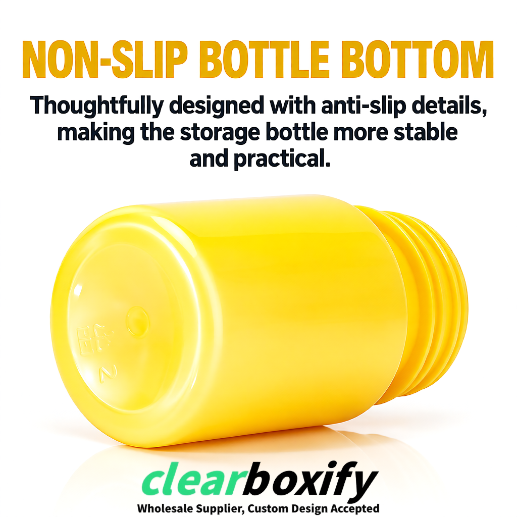 80ml Yellow Plastic Supplement Bottle for Capsules & Pills, TCM & Softgels