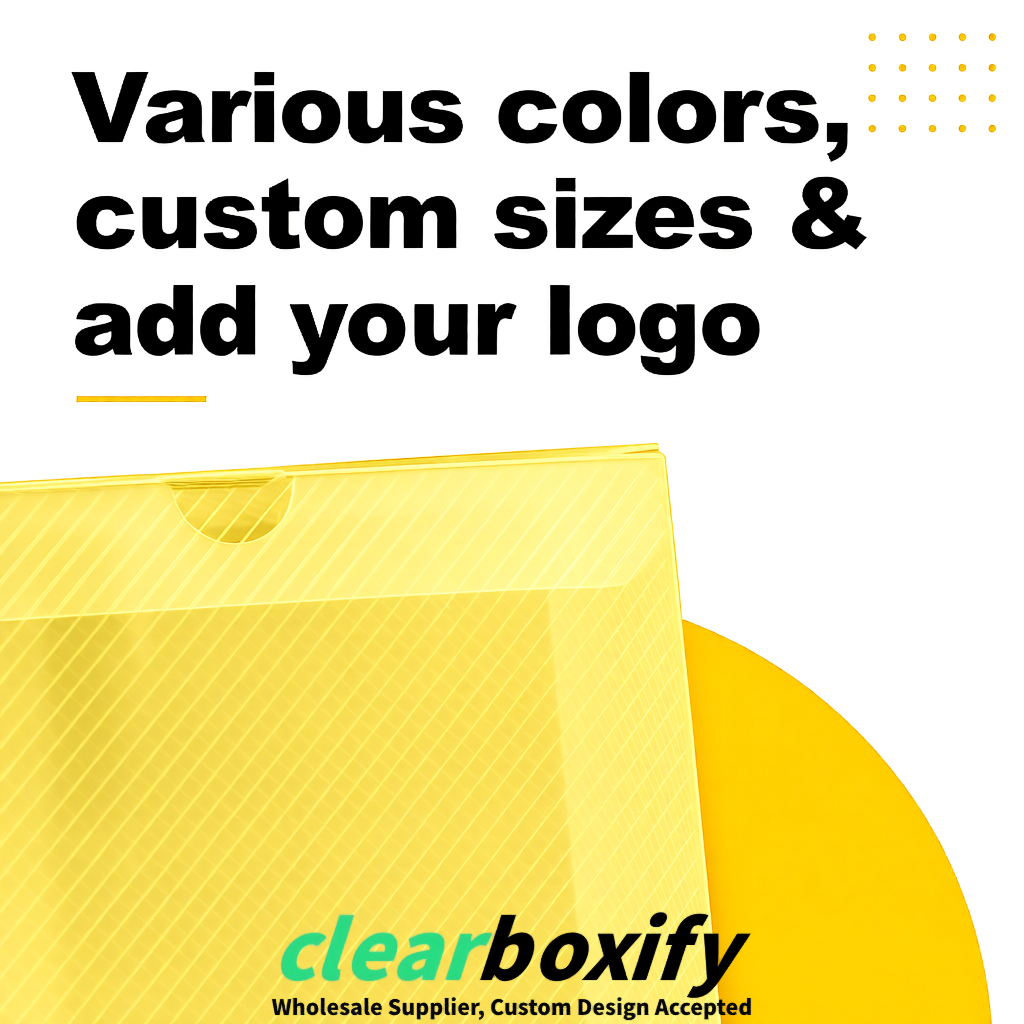 Yellow Matte PP Frosted & Diagonal Texture Boxes with Diagonal Texture